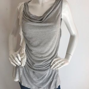 Tunic Style Cowl Neck Top with side Ruffle